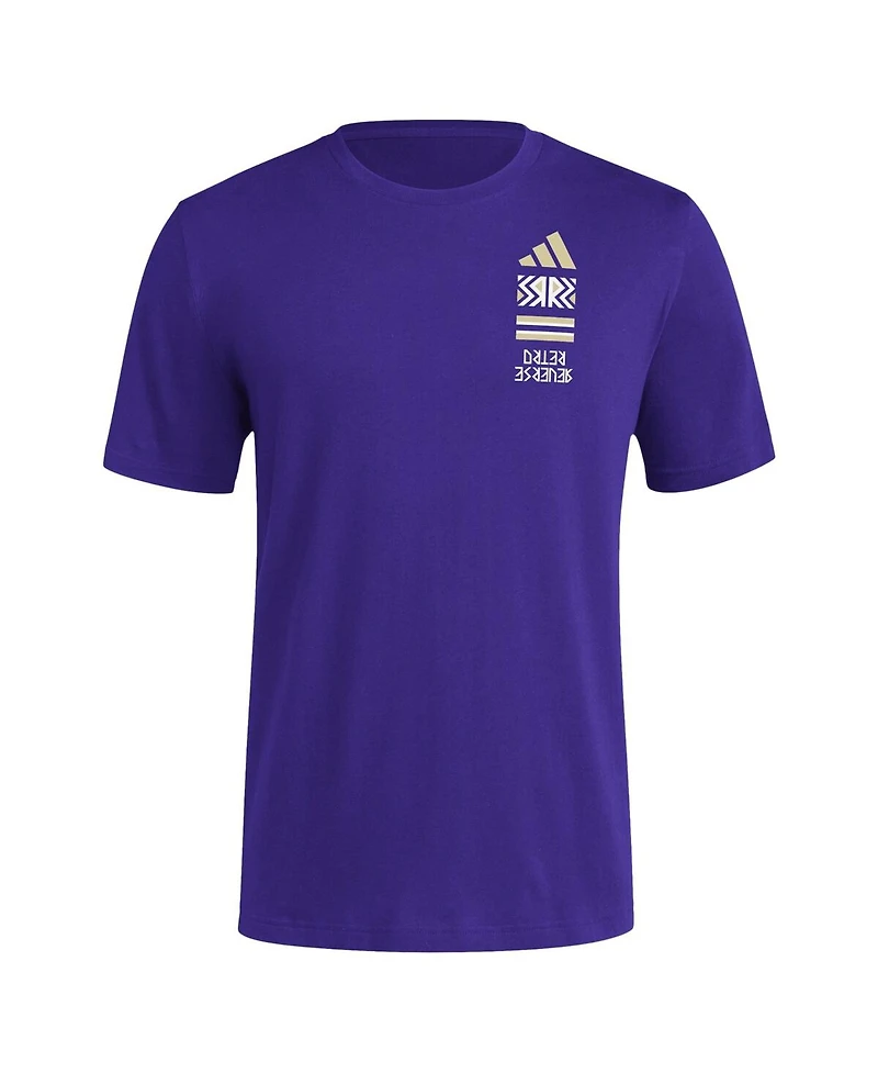 Adidas Men's Purple Washington Huskies Reverse Retro Baseball 2 Hit T-Shirt