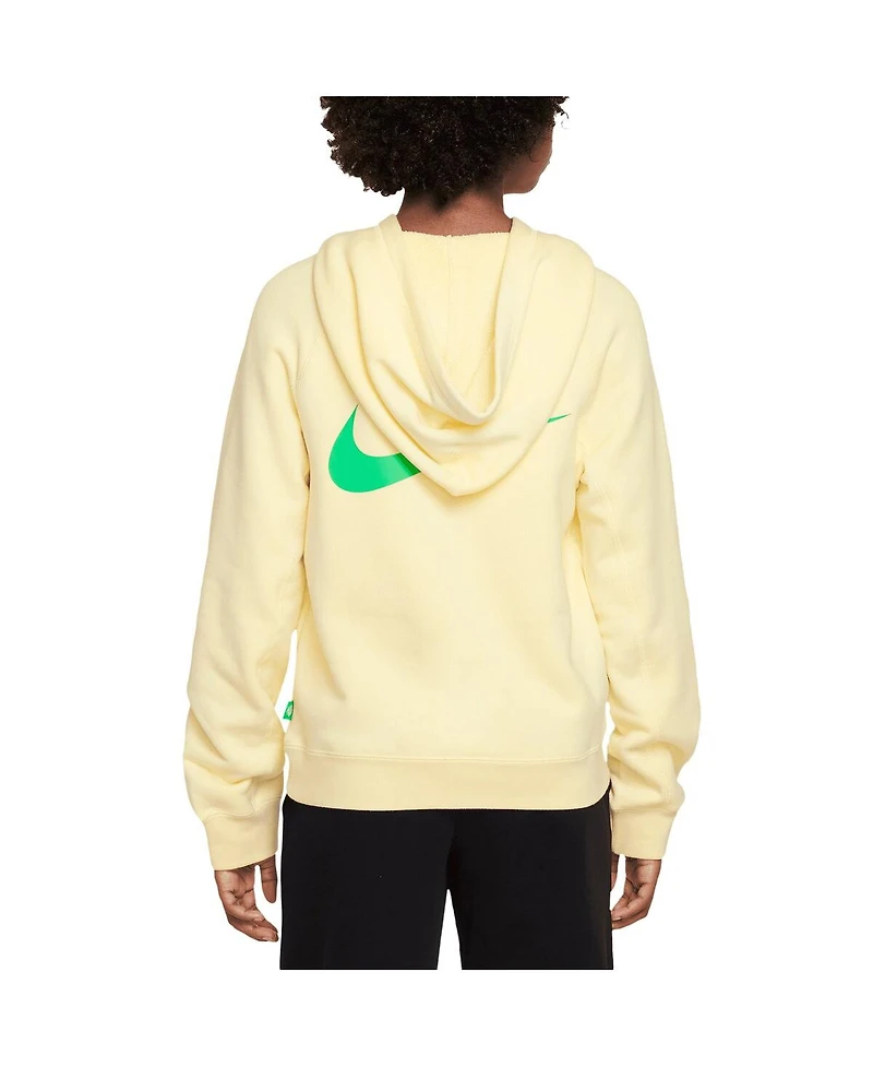 Nike Big Boys and Girls Yellow Brazil National Team Air Pullover Hoodie