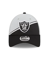 New Era Men's Gray/Black Las Vegas Raiders 2023 Sideline 9FORTY Adjustable Hat