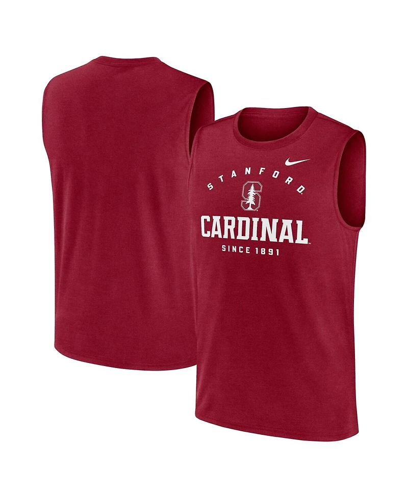 Nike Men's Cardinal Stanford Primetime Legend Lock Up Performance Muscle Tank Top