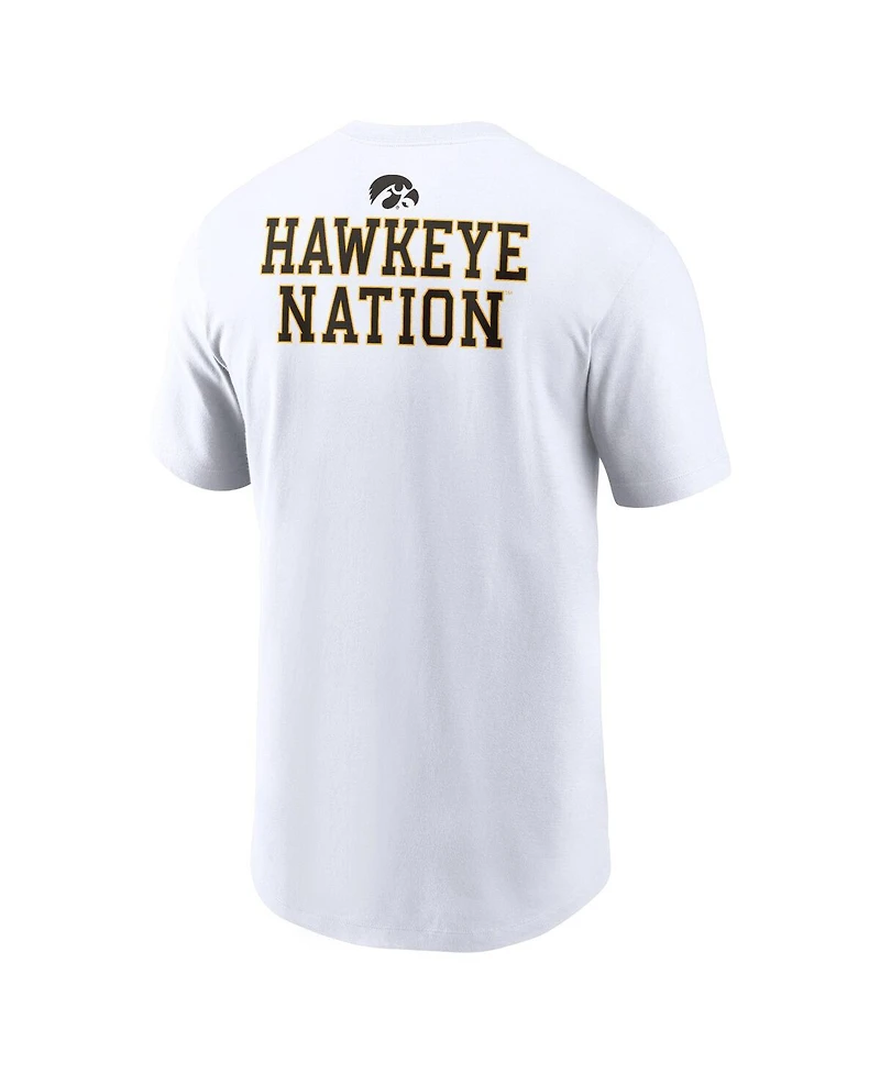 Nike Men's White Iowa Hawkeyes Blitz 2-Hit T-Shirt