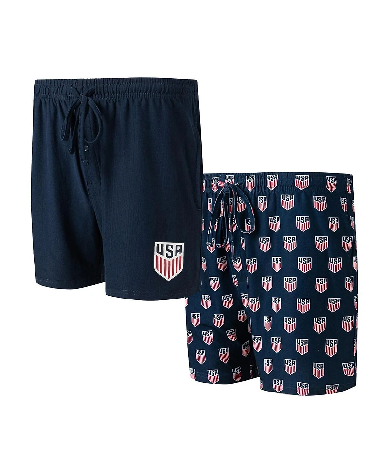 Concepts Sport Men's Navy Usmnt Gauge Two-Pack Shorts Set