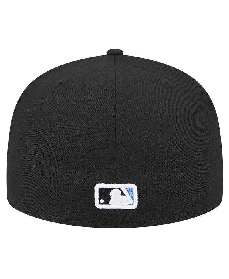 New Era Men's Black Tampa Bay Rays Checkered Undervisor 59FIFTY Fitted Hat