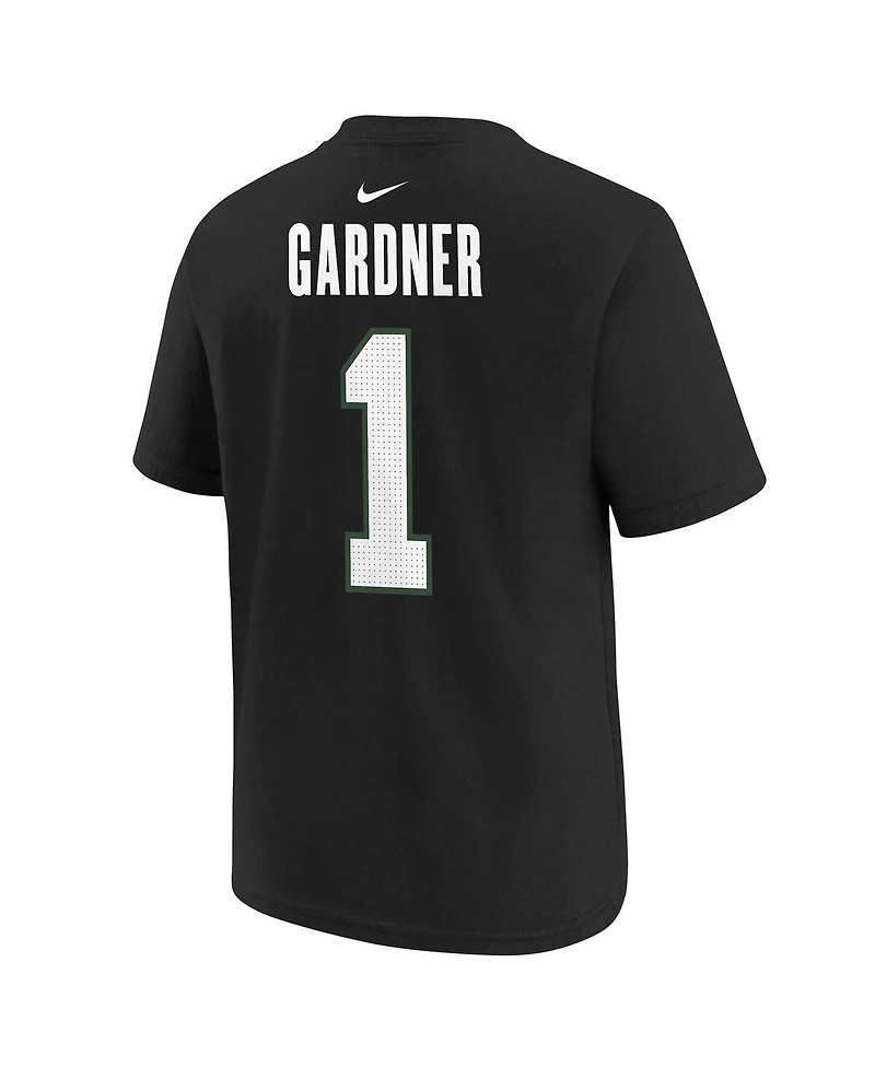 Nike Big Boys and Girls Ahmad Sauce Gardner Black New York Jets Player Name Number T-Shirt