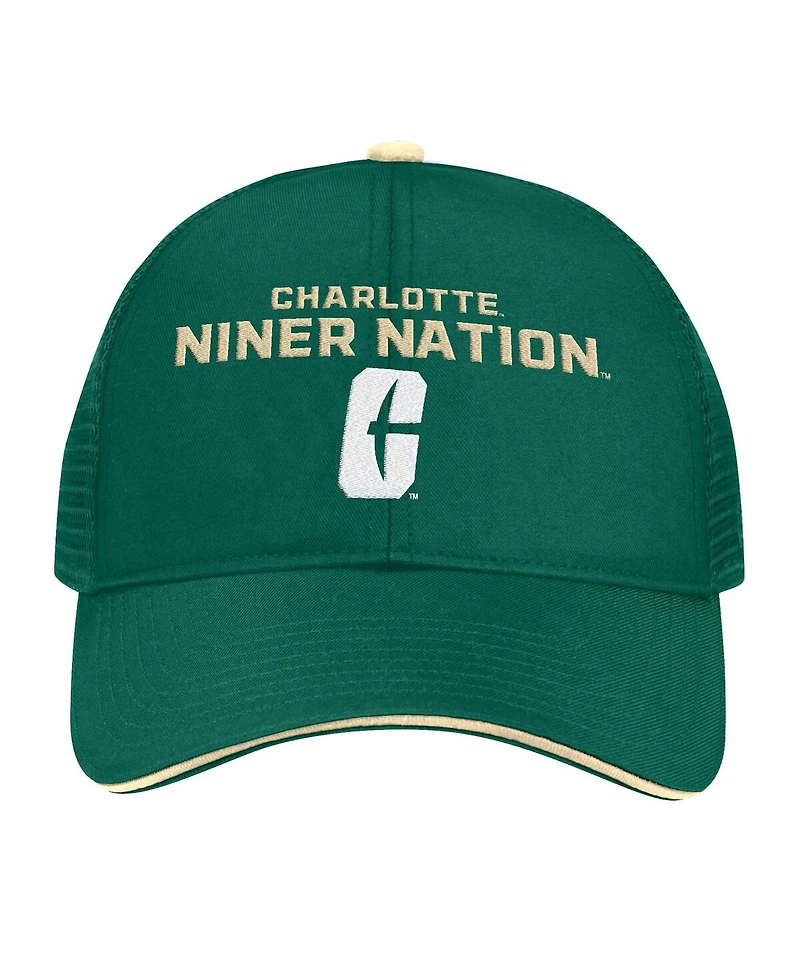 Colosseum Men's Green Charlotte 49ers Wyatt Primary Team Trucker Adjustable Hat