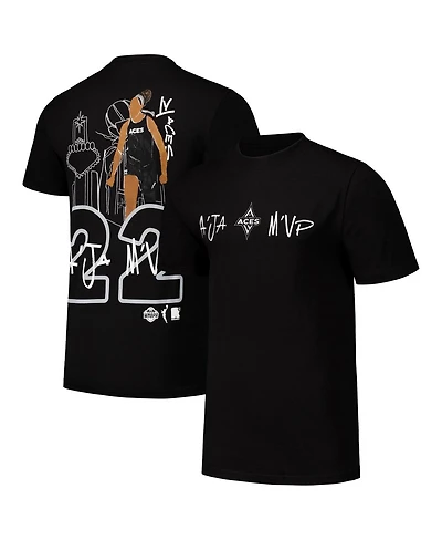 round21 Men's and Women's A'ja Wilson Black Las Vegas Aces Player Illustration T-Shirt