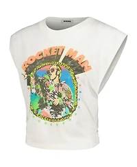 Daydreamer Women's White Elton John Rocket Man Banded '72 T-Shirt