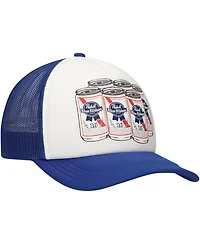 Lids Men's White Pabst Blue Ribbon Cans Foam Trucker Adjustable Hat