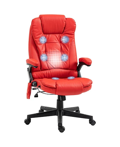 Homcom High-Back Vibration Massage Chair, Heating Office Chair