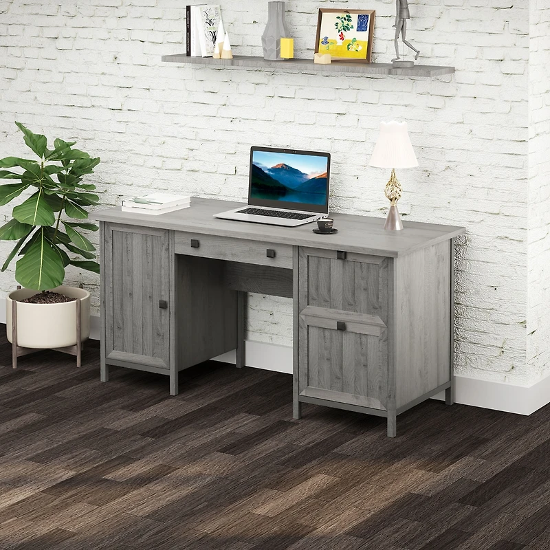 Homcom Vintage Executive Desk, Home Office Station, Student Table with Cabinet