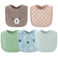 The Peanutshell Soft Neautral Terry Baby Bib 10 Pack Set, Feeding, Teething, Drooling