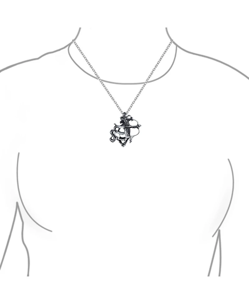 Bling Jewelry Sagittarius Archer Zodiac Sign Astrology Horoscope Pendant Necklace Sterling Silver Men