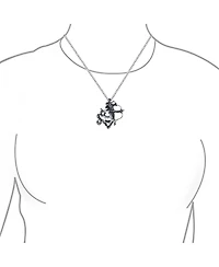 Bling Jewelry Sagittarius Archer Zodiac Sign Astrology Horoscope Pendant Necklace Sterling Silver Men