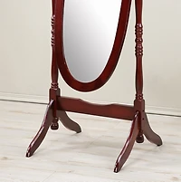 Streamdale Traditional Queen Anna Style Wood Floor Cheval Mirror, Cherry Finish