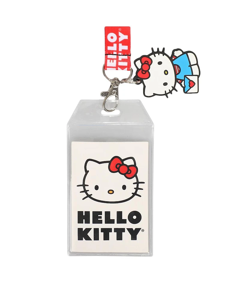 Hello Kitty Lanyard with Breakaway Rubber Charm and Id Sleeve