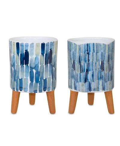 Slickblue Set of 2 Faux Patterned Pots with Legs2)