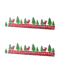 Slickblue Rustic Metal Christmas Countdown With Woodland Deer Accents (Set of 2)