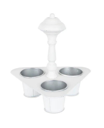 Slickblue Metal Triple Pot Holder With Tin Planters 11"h