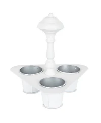 Slickblue Metal Triple Pot Holder With Tin Planters 11"h