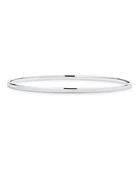 Bling Jewelry Plain Simple Flat Edge Layering Stacking Strong 3MM Shinny Sterling Silver Bangle Bracelet