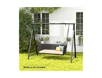 Slickblue Patio Metal Swing Stand with A-Shaped Structure-Black