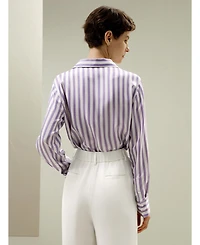 Classic Striped Silk Shirt for Women