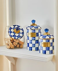 Mackenzie-Childs Royal Check Enameled Steel Small Canister
