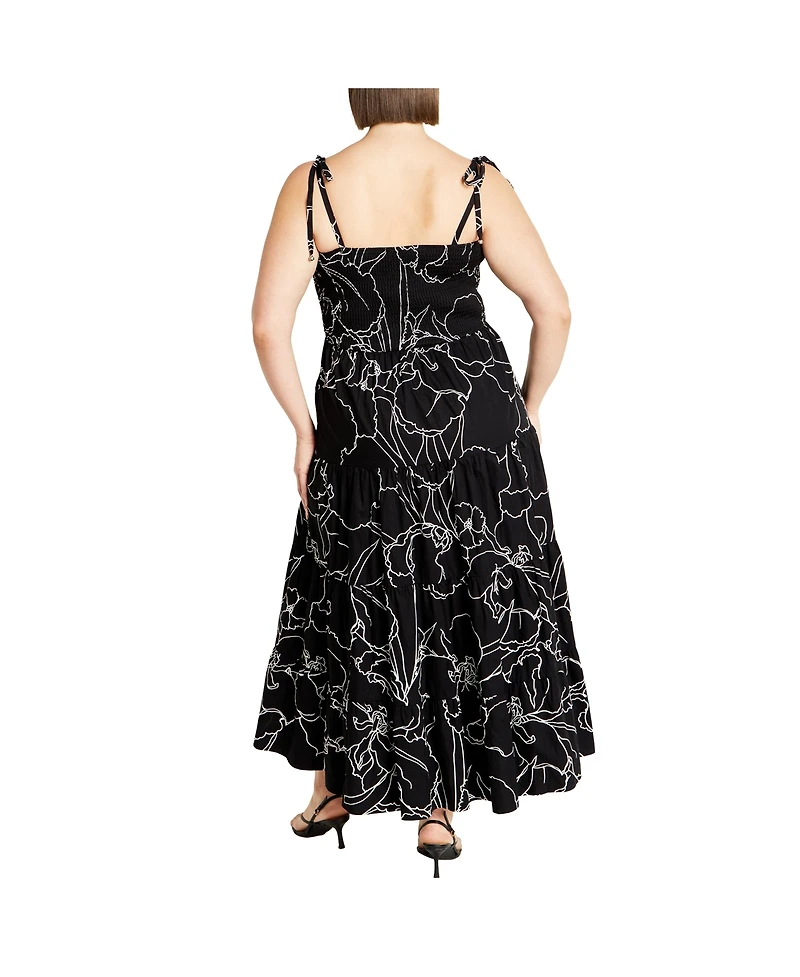 City Chic Plus Marli Print Maxi Dress