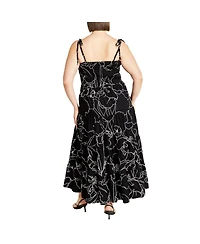 City Chic Plus Marli Print Maxi Dress