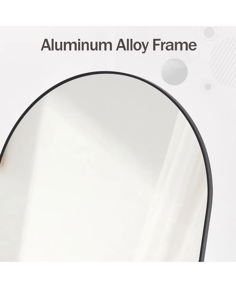 Homlux Arched Wall Mounted Mirror 32"x34" in Black