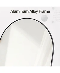 Homlux Arched Wall Mounted Mirror 32"x34" in Black