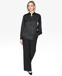 Karl Lagerfeld Paris Women's Band-Collar Blouse