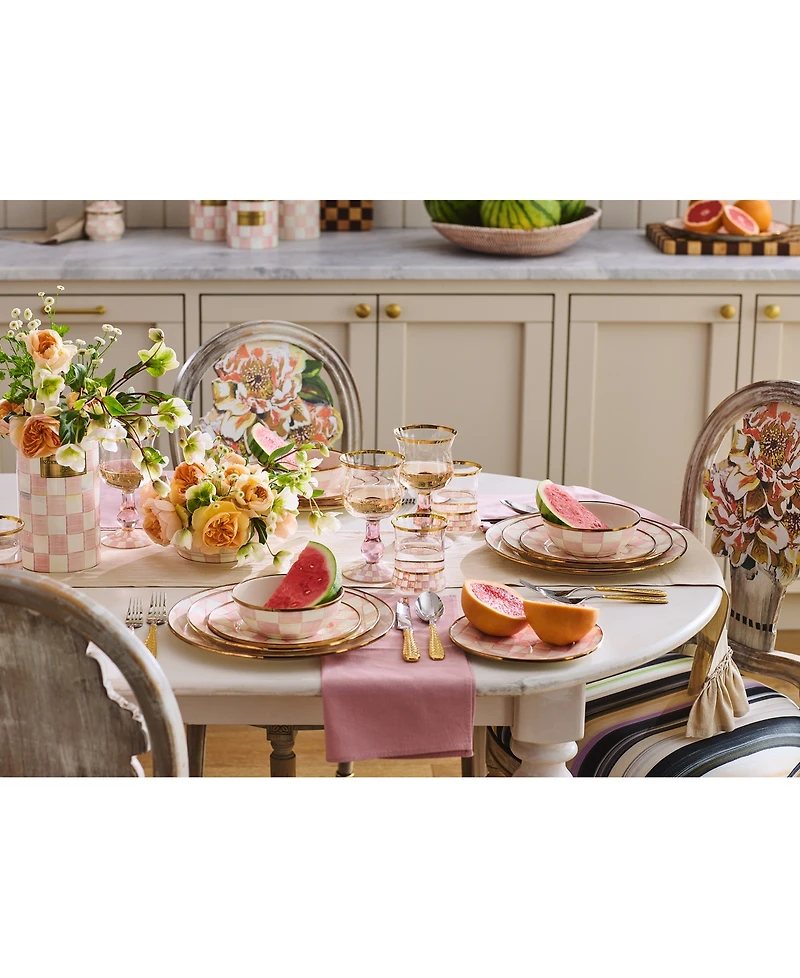 Mackenzie-Childs Rosy Check Enameled Steel Utensil Holder