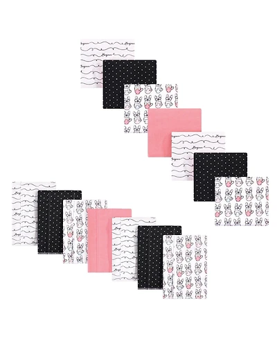Hudson Baby Girls 14Pc Burp Cloths and Receiving Blankets