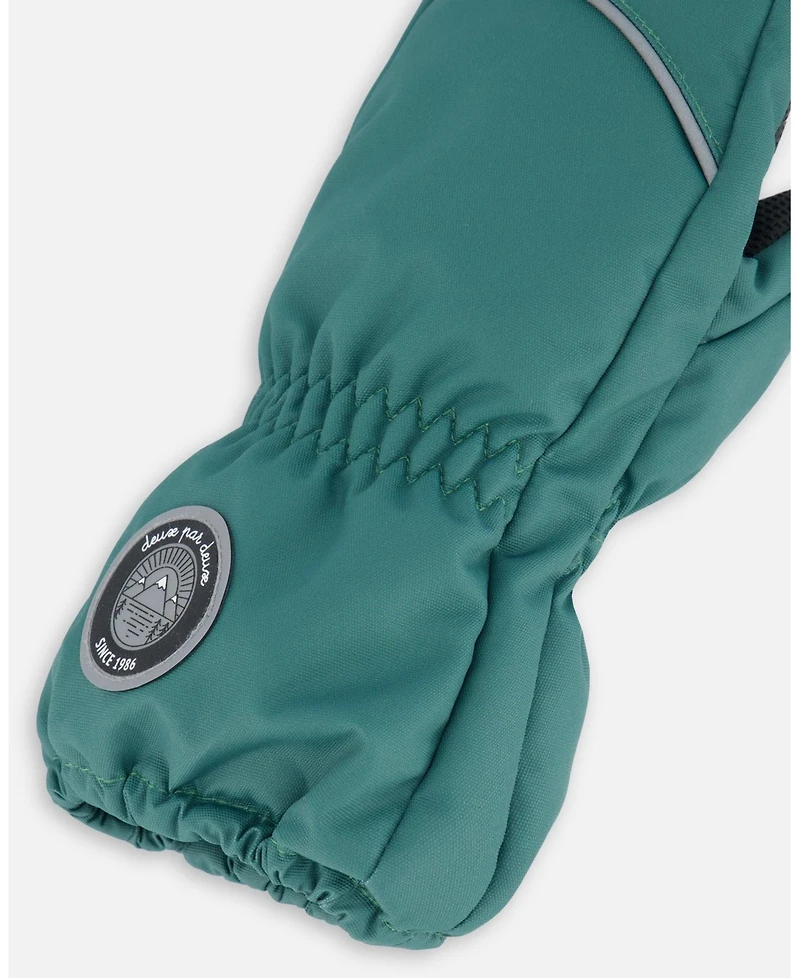 Deux par Deux Kids Unisex Solid Mittens Sage Green