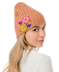 Marcus Adler Flower Embroidered Beanie