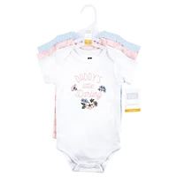 Hudson Baby Baby Girls Hudson Soft Everyday Cotton Bodysuits 3-Pack