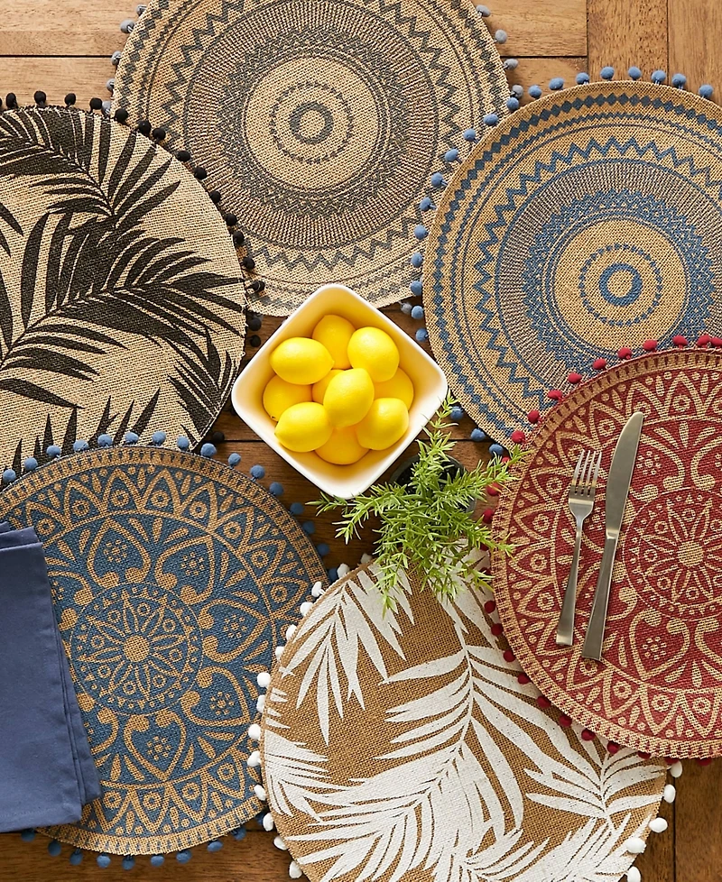 Design Imports Fern Print Round Placemat Set of 6
