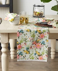 Design Imports Spring Bouquet Print Table Runner, 14"x72 "