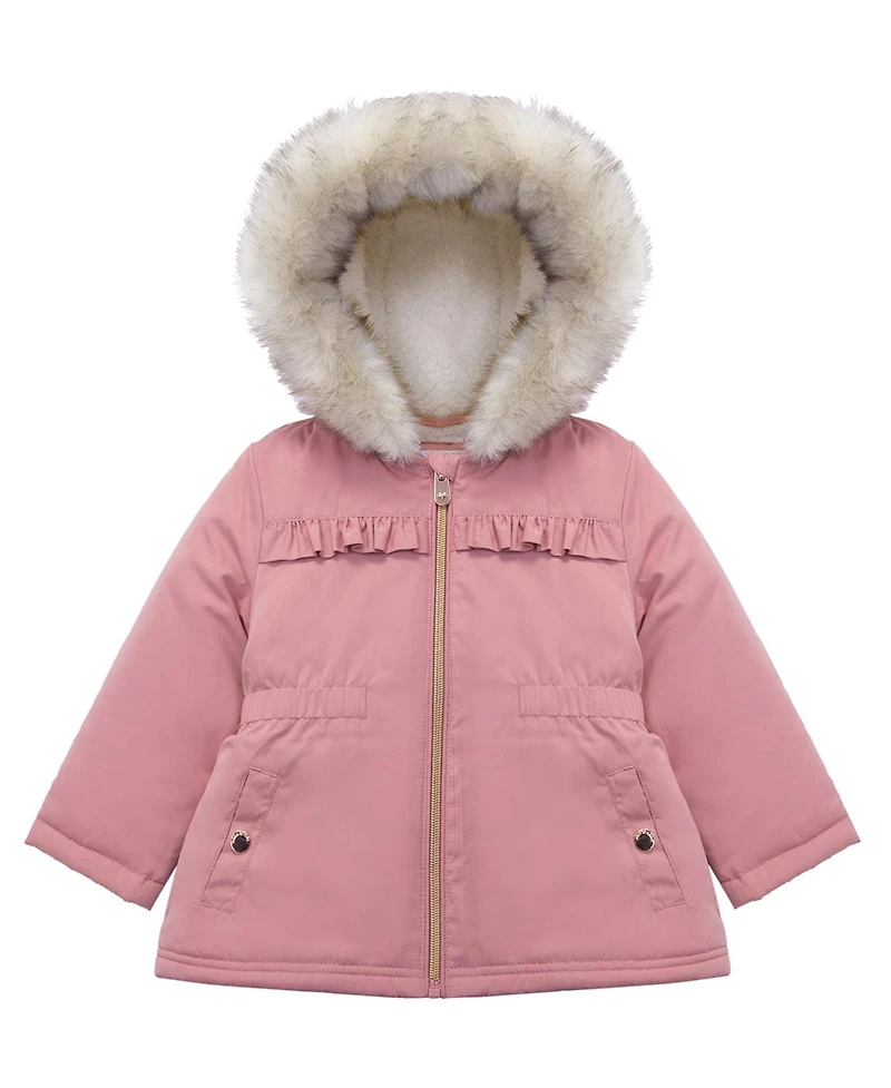 Rokka&Rolla Toddler Girls Puffer Jacket with Sherpa Fleece Lining 2T-4T