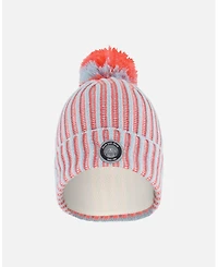 Deux par Girl Knit Hat Air Blue And Coral - Toddler|Child