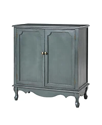 Hulala Home Farmhouse Pallantium 34" Tall 2-door Accent Cabinet with Adjustable Legs