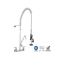 Aquaterior Pre-Rinse Brass Wall-mount Faucet w/ 12" Add-On Faucet Restaurant Cupc Nsf