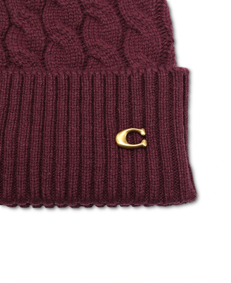 Coach Signature C Cable Knit Beanie