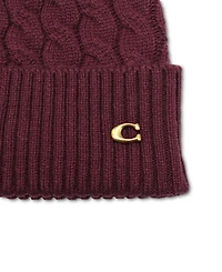 Coach Signature C Cable Knit Beanie