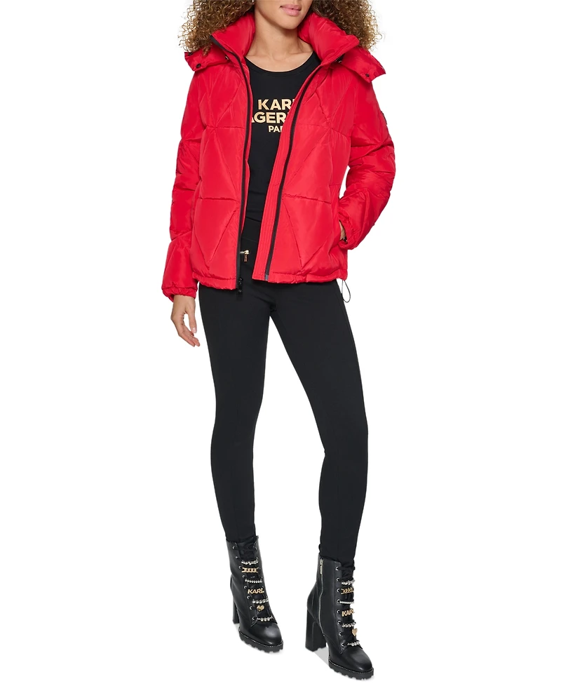 Karl Lagerfeld Paris Women's Hooded Puffer Coat