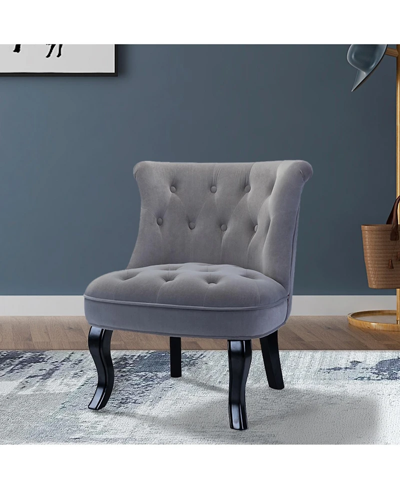 Modern Velvet Armless small Accent Chairs For Space Saving