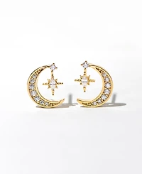 Girls Crew Crystal Stargazer Moon Earrings