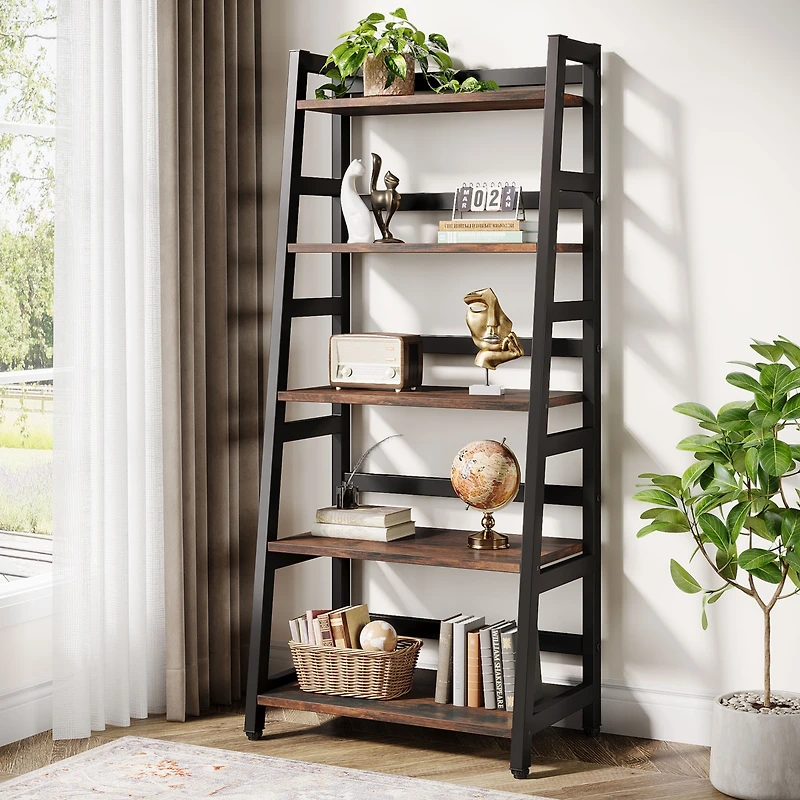 Tribesigns 5-Tier Bookshelf Modern Bookcase, 5 Shelf Ladder Book Storage Organizer for Living Room, Home Office