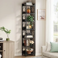Tribesigns 78.7 Inch Extra Tall Narrow Bookshelf, 9 Tier Bookcase for Small Spaces, Freestanding Display Shelves, Multifunctional Corner Storage Organ